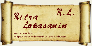Mitra Lopašanin vizit kartica